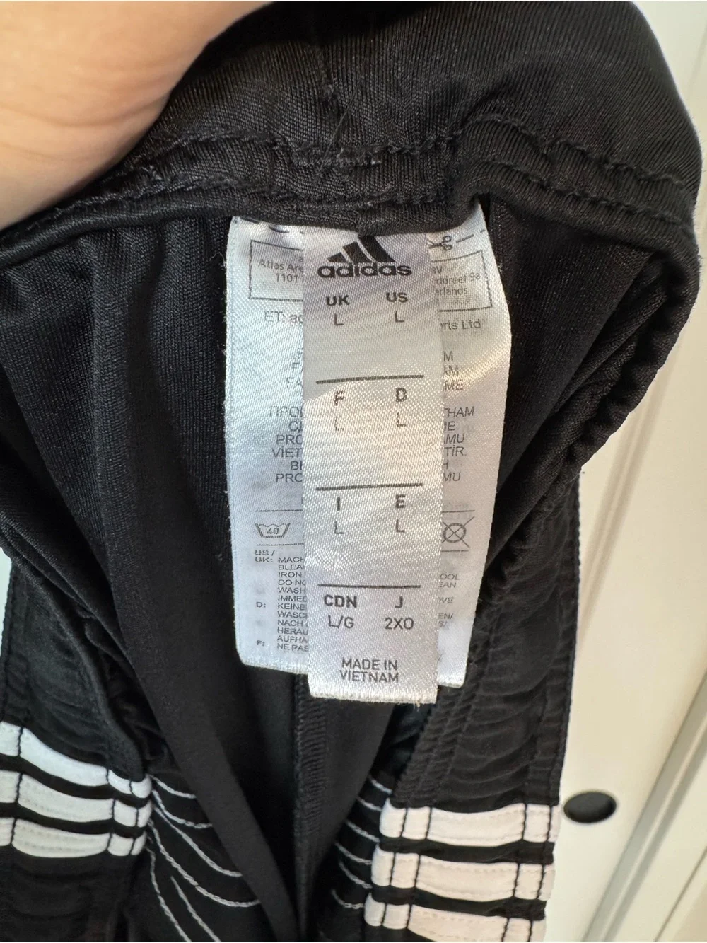 adidas Black Shorts with White Three-Stripes